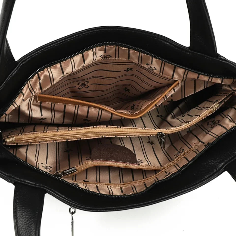 Sac cabas noir Leather kangourou à bandoulière Kaki-Gris-Noir-Bleu-Vert-Gris SB-Burgundy-Noir SB-Burgundy SB-Beige-Marron-ShopGET® 