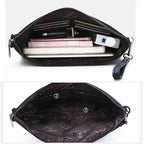 Pochette homme de luxe à fermeture éclaire Sombre / 19cm x 29cm x 3cm-Sombre / 17cm x 27cm x 3cm-ShopGET® 