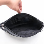 Pochette homme en cuir idéal pour VIP party Noir / 30cm x 19cm x 2cm-Noir / 27cm x 17cm x 2cm-ShopGET® 