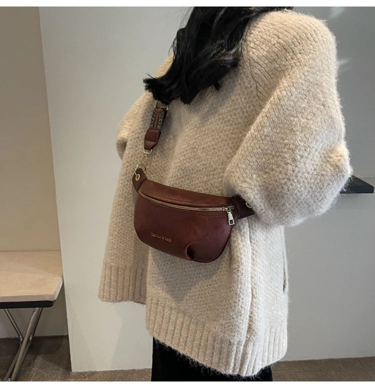 Sac banane en cuir artificiel femme
