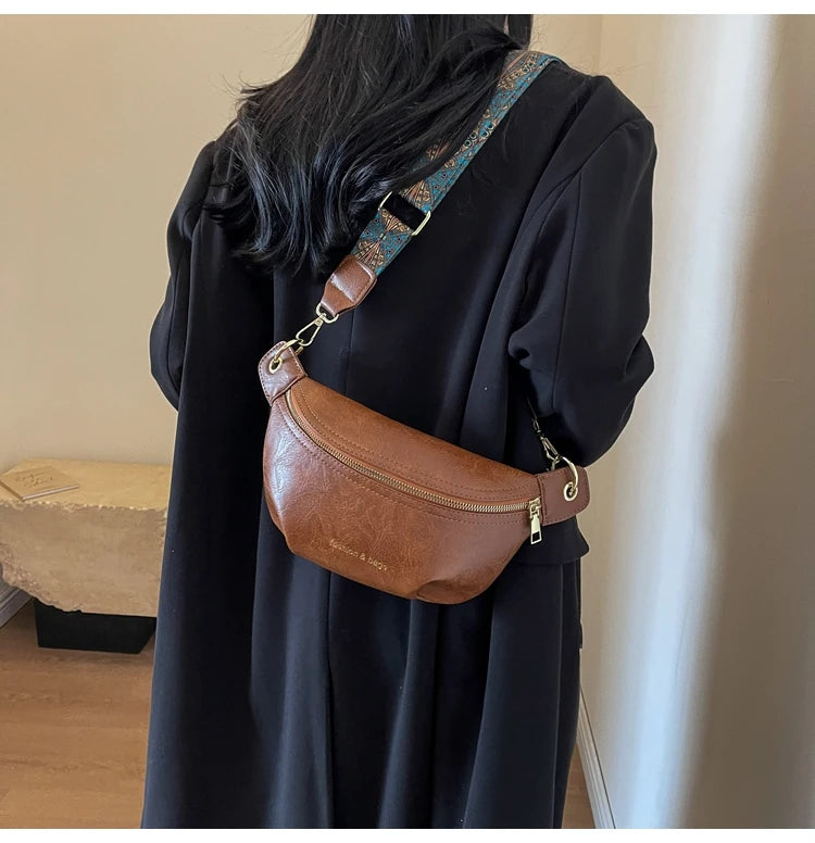 Sac banane en cuir artificiel femme