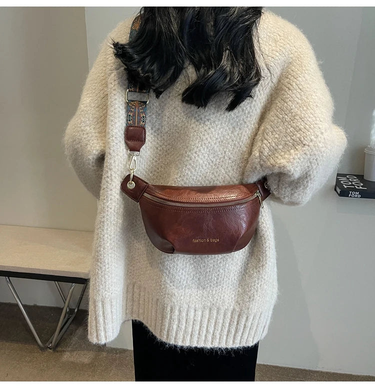 Sac banane en cuir artificiel femme