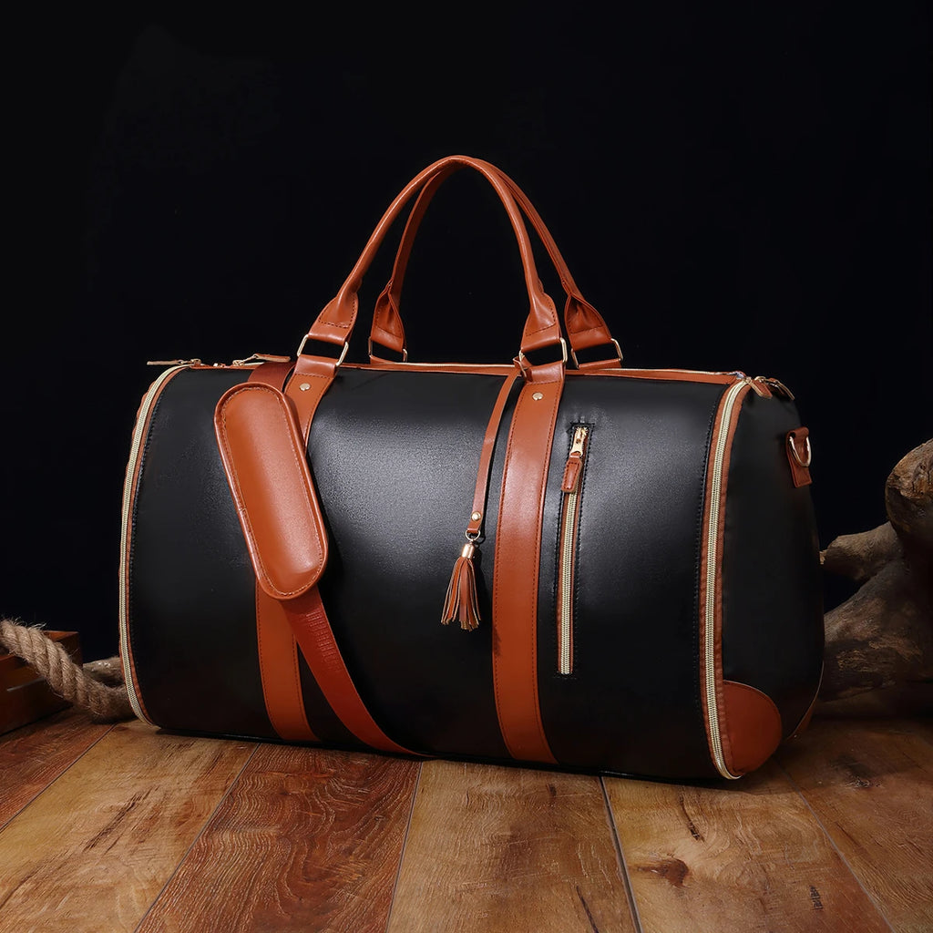 Sac weekend homme de luxe tendance Noir-Blanc-Rose-ShopGET® 