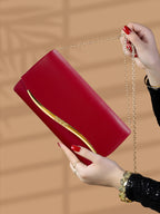 Pochette femme de luxe Blanc-Noir-Rouge-ShopGET® 
