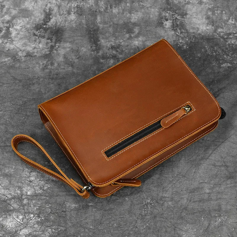 Pochette homme Emile Vintage Marron A-Marron B-ShopGET® 