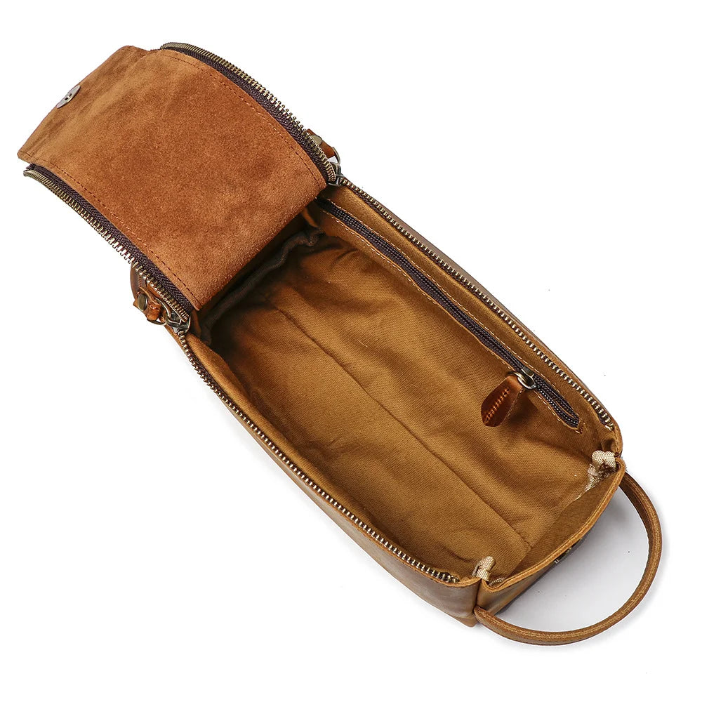 Trousse de toilette homme solide en cuir - ShopGET®