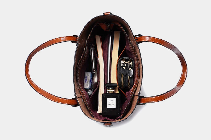 Sac cabas noir large capacité pour femme Bleu-Orange-Vert-Rouge-Beige-Noir-Marron-ShopGET® 