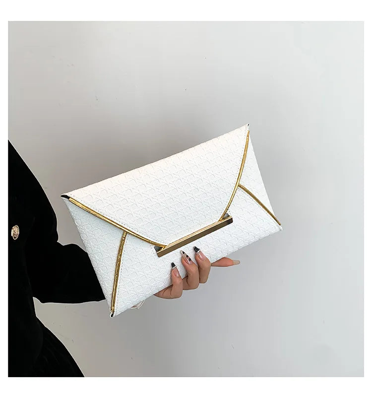 Pochette femme de luxe pas cher en cuir Noir / 28.5 x 10 x 17.5cm-Blanc / 28.5 x 10 x 17.5cm-off Blanc / 28.5 x 10 x 17.5cm-Marron / 28.5 x 10 x 17.5cm-ShopGET® 