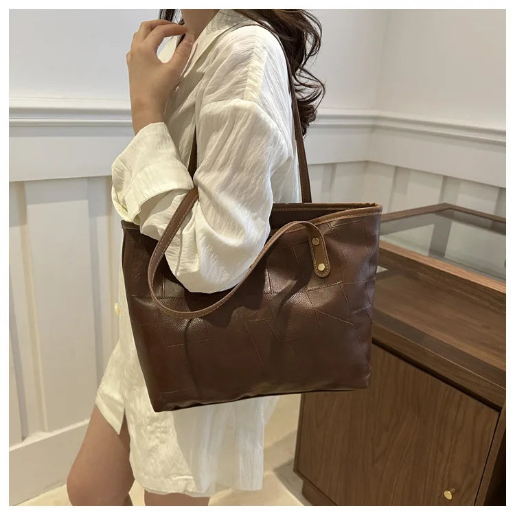 Sac cabas femme vintage Marron / 36x25x12cm-Argenté / 36x25x12cm-Beige / 36x25x12cm-Noir / 36x25x12cm-Multicolore / 36x25x12cm-ShopGET® 