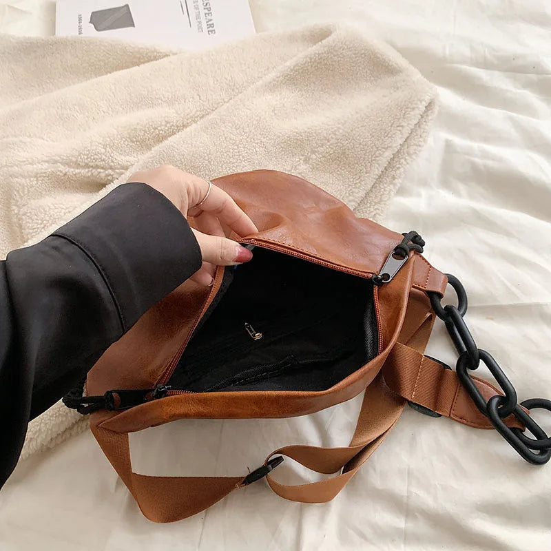 Sac banane en cuir pour épaule et ceinture