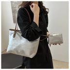 Sac cabas femme vintage Marron / 36x25x12cm-Argenté / 36x25x12cm-Beige / 36x25x12cm-Noir / 36x25x12cm-Multicolore / 36x25x12cm-ShopGET® 