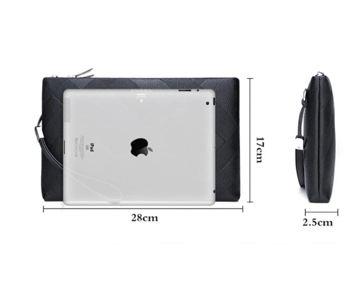 Pochette homme cuir luxe Marron A / 28 x 2.5 x 17cm-Marron B / 28 x 2.5 x 17cm-Noir A / 28 x 2.5 x 17cm-Noir B / 28 x 2.5 x 17cm-ShopGET® 