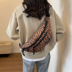 Sac banane léopard anti-vol en toile