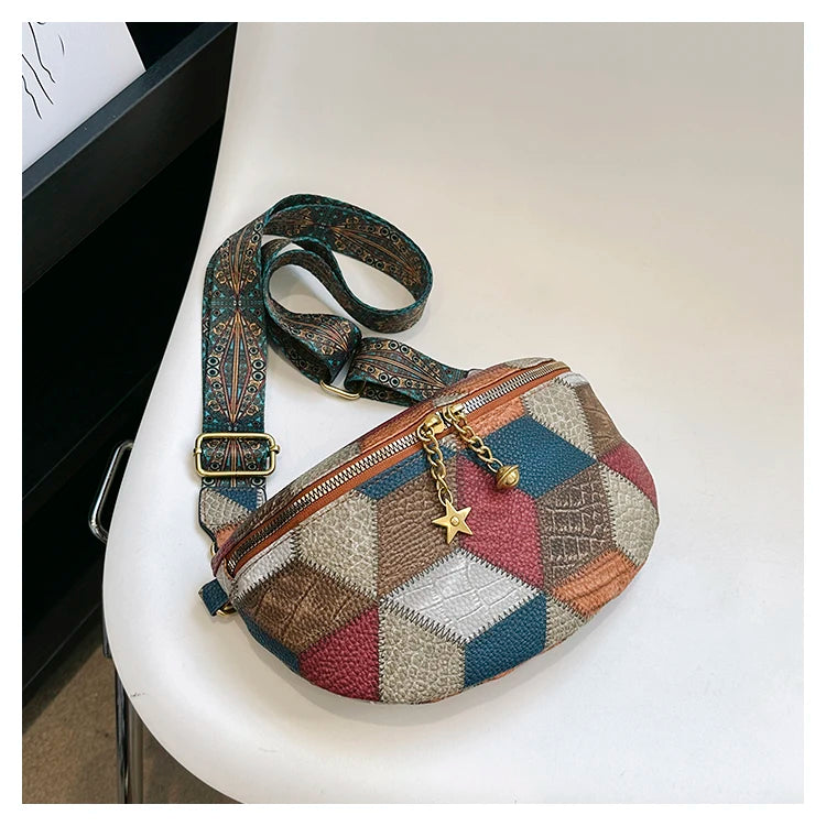 Grand sac banane en cuir femme