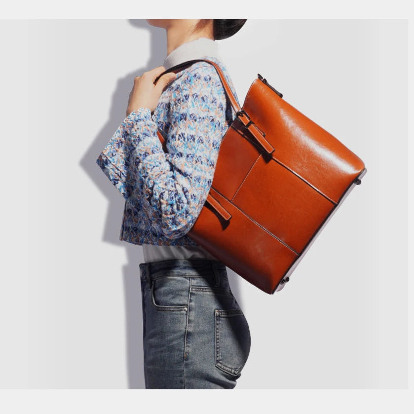 Sac cabas noir large capacité pour femme Bleu-Orange-Vert-Rouge-Beige-Noir-Marron-ShopGET® 