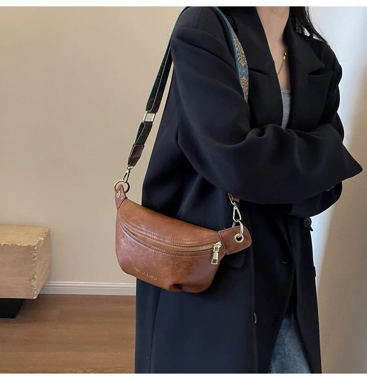 Sac banane en cuir artificiel femme