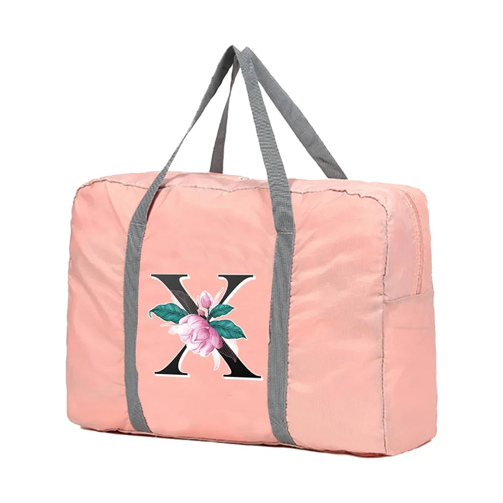 Sac weekend femme lettre prénom de S à Z Rose-S-W-V-U-T-Z-Y-X-ShopGET® 