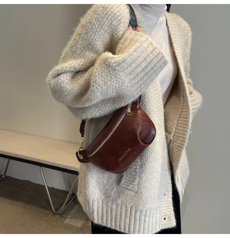 Sac banane en cuir artificiel femme
