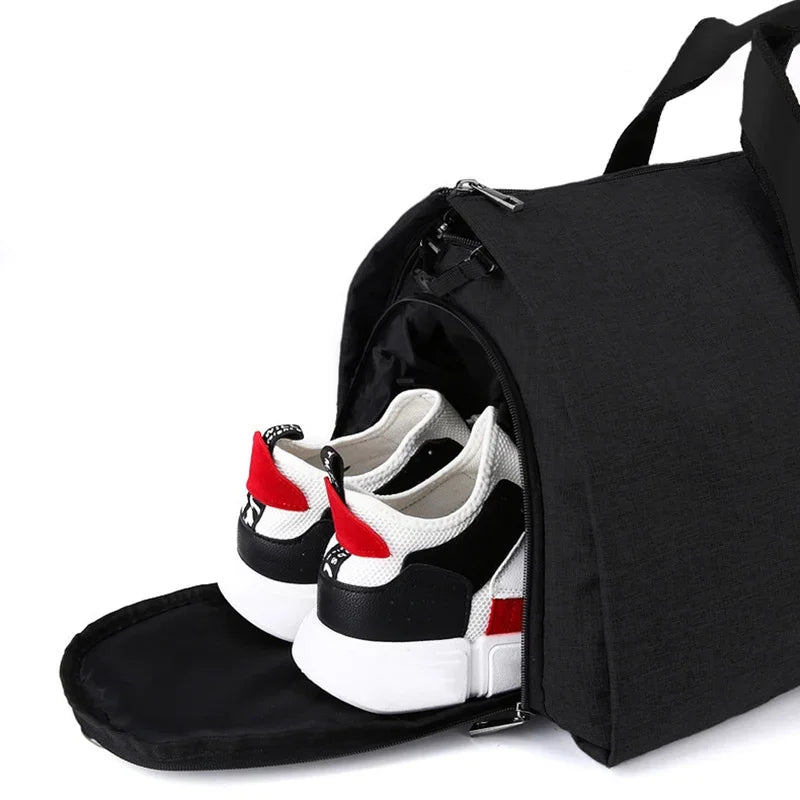 Grand sac weekend à bandoulière Gris-Noir-Gris Sombre-ShopGET® 