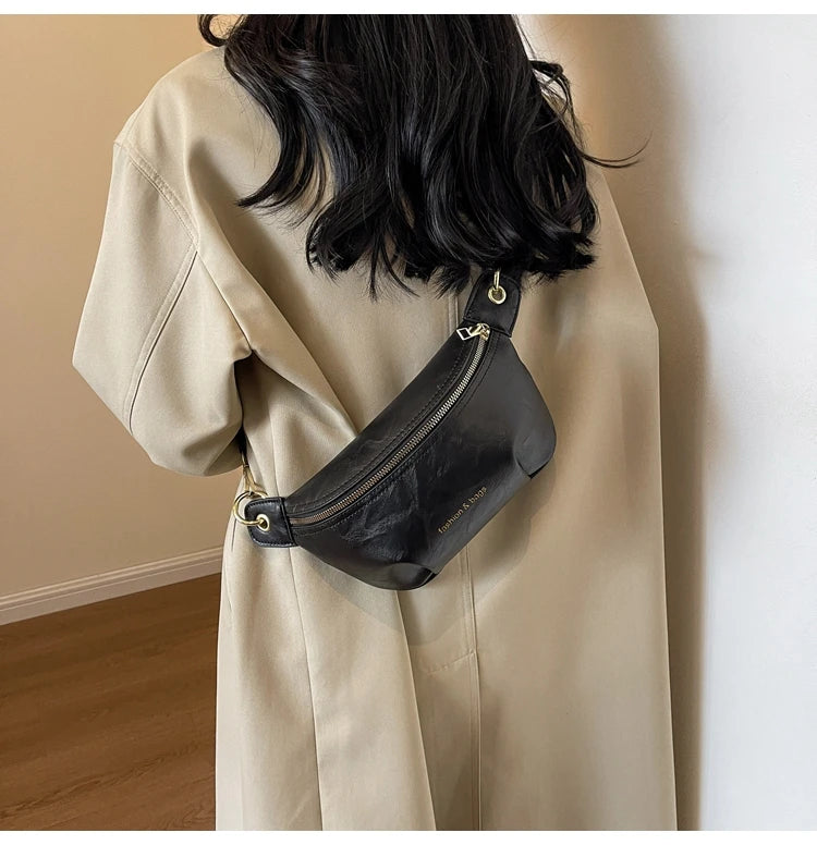 Sac banane en cuir artificiel femme