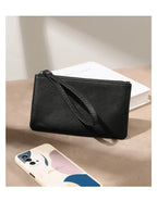 Pochette femme cuir noir Noir / 20cmx1cmx11cm-ShopGET® 