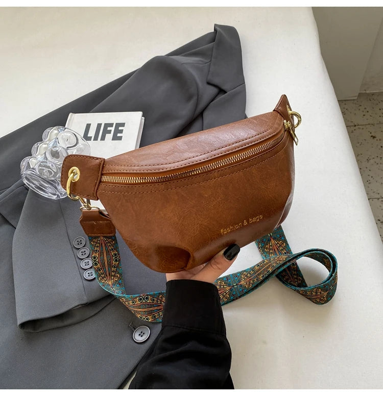 Sac banane en cuir artificiel femme