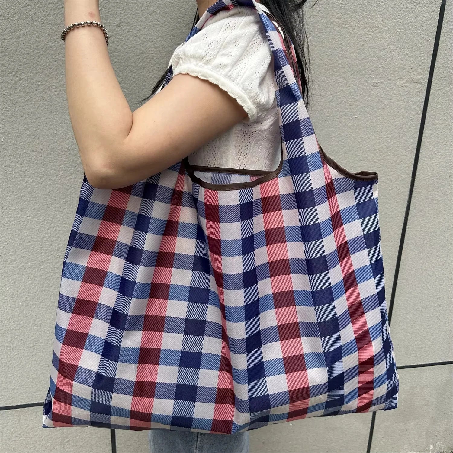 Sac cabas pour les courses Noir / L 53x40cm-Café / L 53x40cm-Rouge / L 53x40cm-ShopGET® 