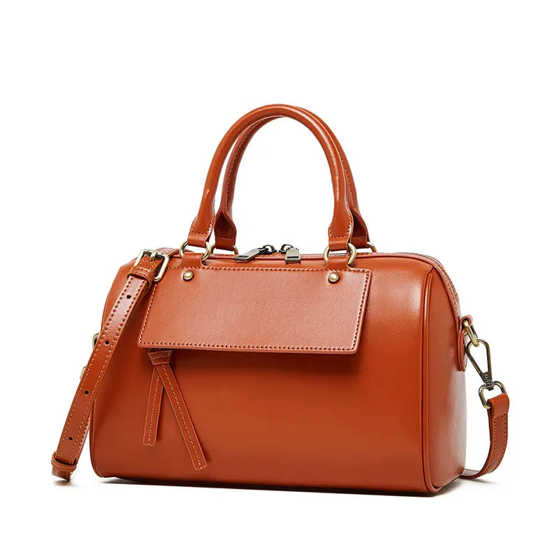 Sac cabas noir Genuine Leather Marron A-Marron B-Marron C-Gris-Noir-ShopGET® 