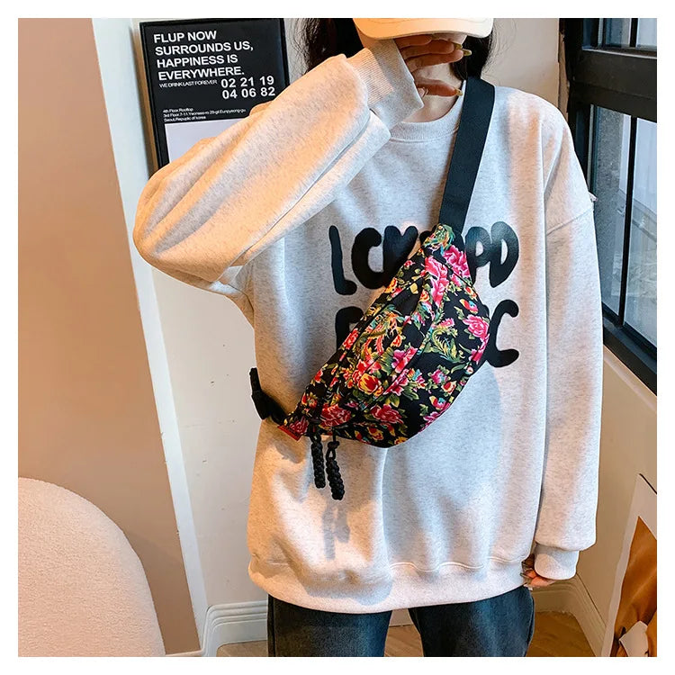 Sac banane voyage floral pour femme - ShopGET®