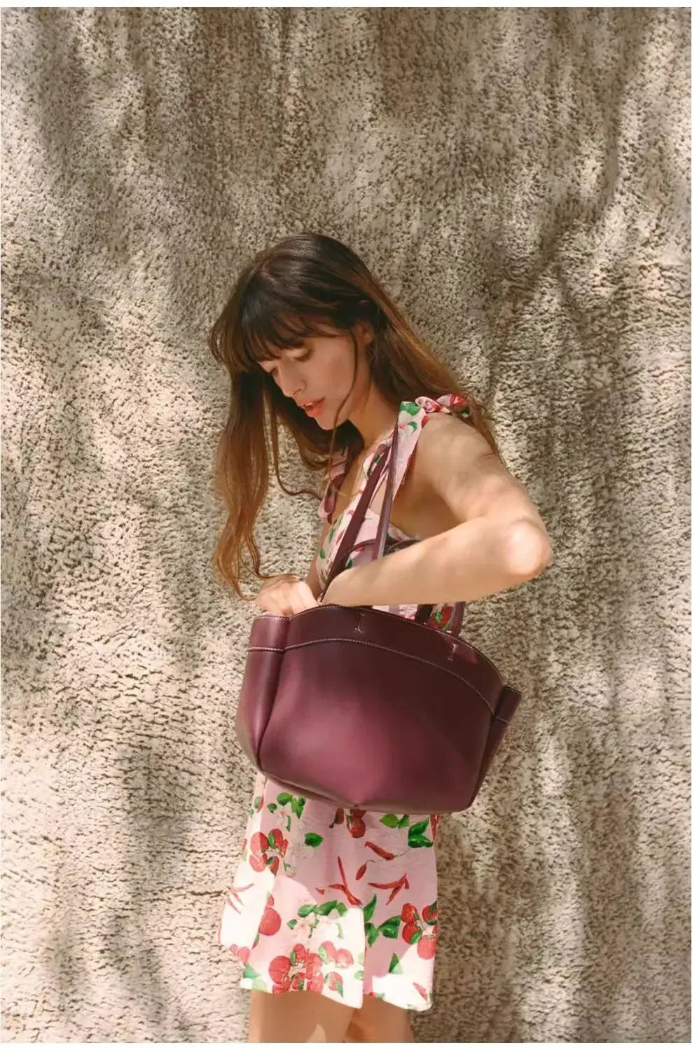 Mini sac cabas en cuir pour les femmes Magneta Couleur-Marron-Noir-ShopGET® 