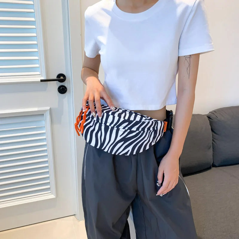 Sac banane léopard blanc et noir