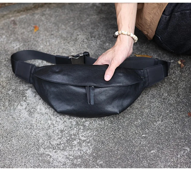 Sac banane imperméable en cuir pour homme - ShopGET®