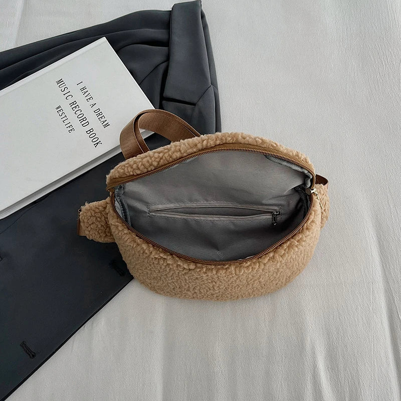 Sac banane velours moumoute de luxe