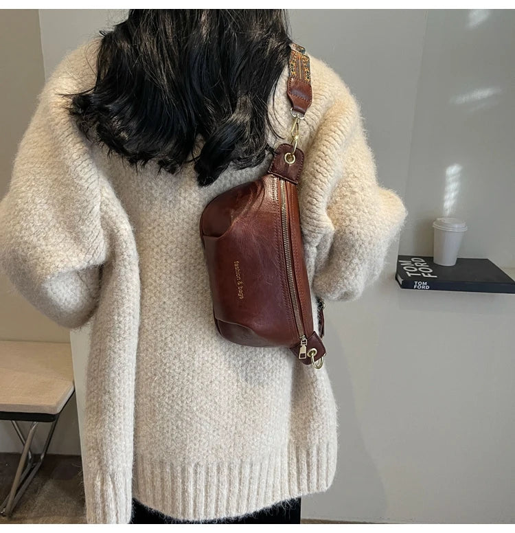Sac banane en cuir artificiel femme