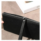 Pochette femme cuir noir Noir / 20cmx1cmx11cm-ShopGET® 