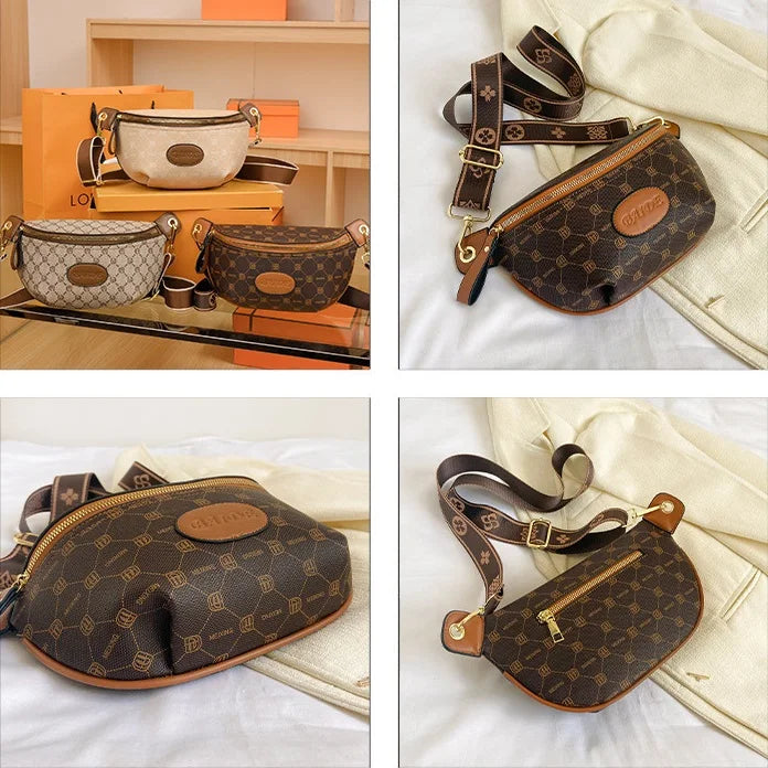 Sac banane femme chic déco géométrique & lettre