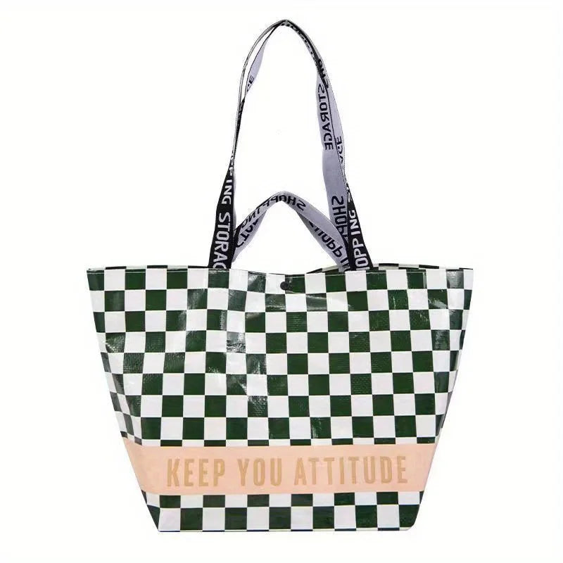 Sac de courses premium Vert L-Beige L-Lattice L-Stripe L-Blanc S-Jaune S-ShopGET® 