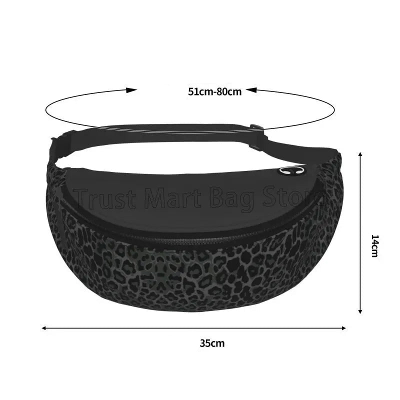 Sac banane léopard noir pour homme