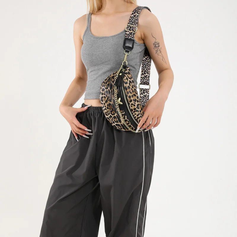 Sac banane léopard avec chaine