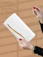 Pochette femme de luxe Blanc-Noir-Rouge-ShopGET® 