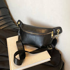 Sac banane en cuir argent femme