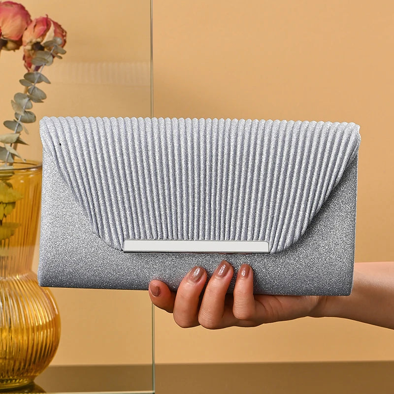 Pochette femme soirée originale Blanc-Noir-Champagne-Argent-ShopGET® 