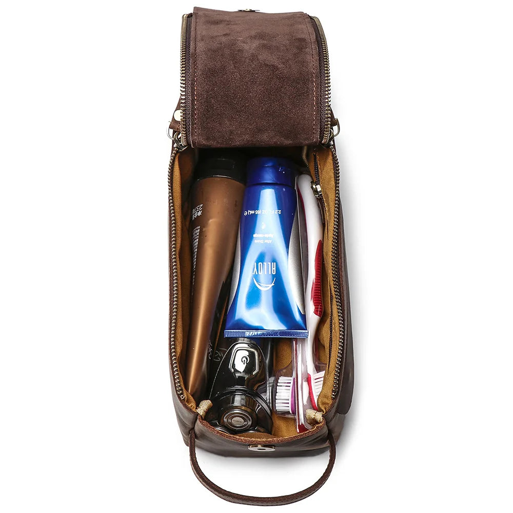 Trousse de toilette homme solide en cuir - ShopGET®