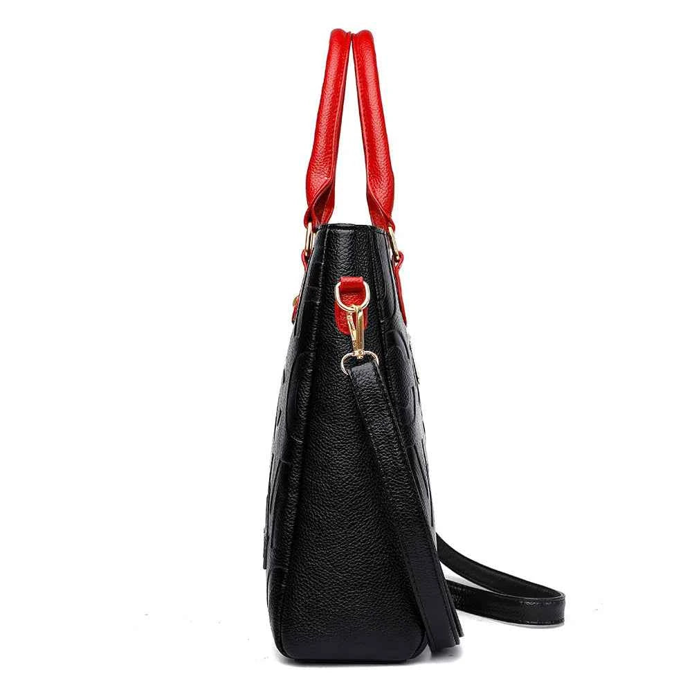 Sac cabas femme noir cuir Rouge / 31cm x 10cm x 29cm-Jaune / 31cm x 10cm x 29cm-ShopGET® 