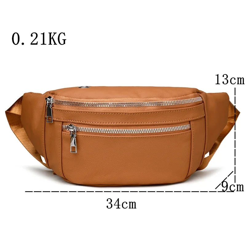 Sac banane cuir noir pour homme