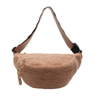 Grand sac banane velours pour femme