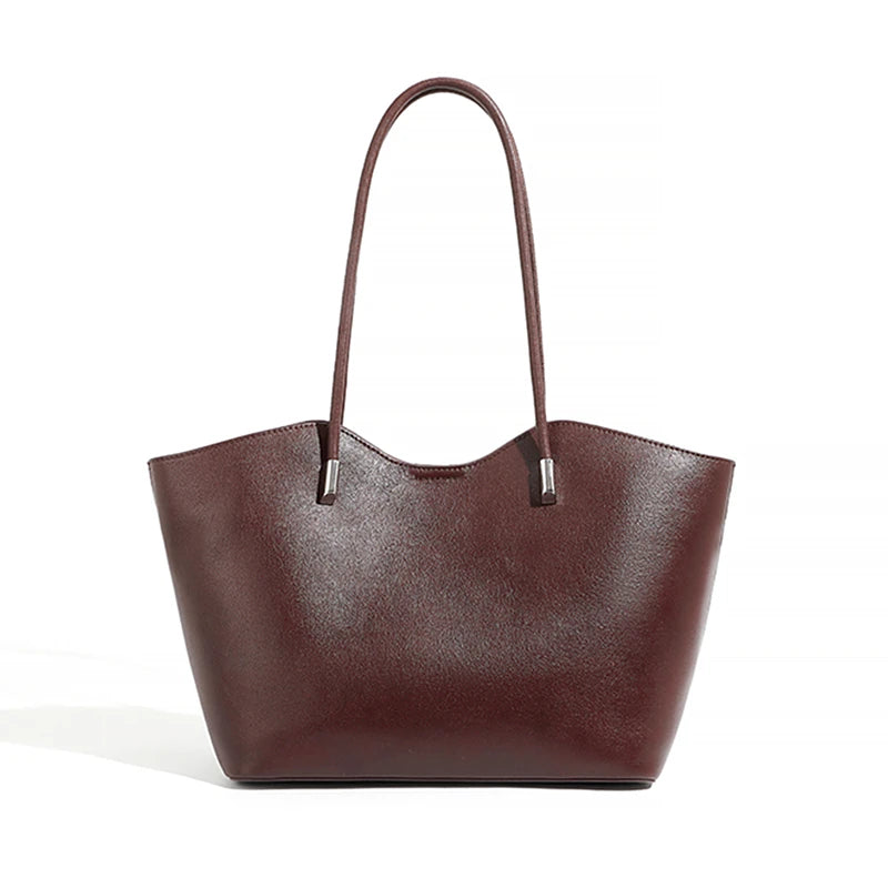 Sac cabas en cuir  souple femme Burgundy-Noir-Café-Marron-ShopGET® 