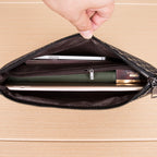 Pochette homme temps moderne en cuir Noir / 15cm x 24cm x 2cm-Noir / 19cm x 27cm x 2cm-ShopGET® 