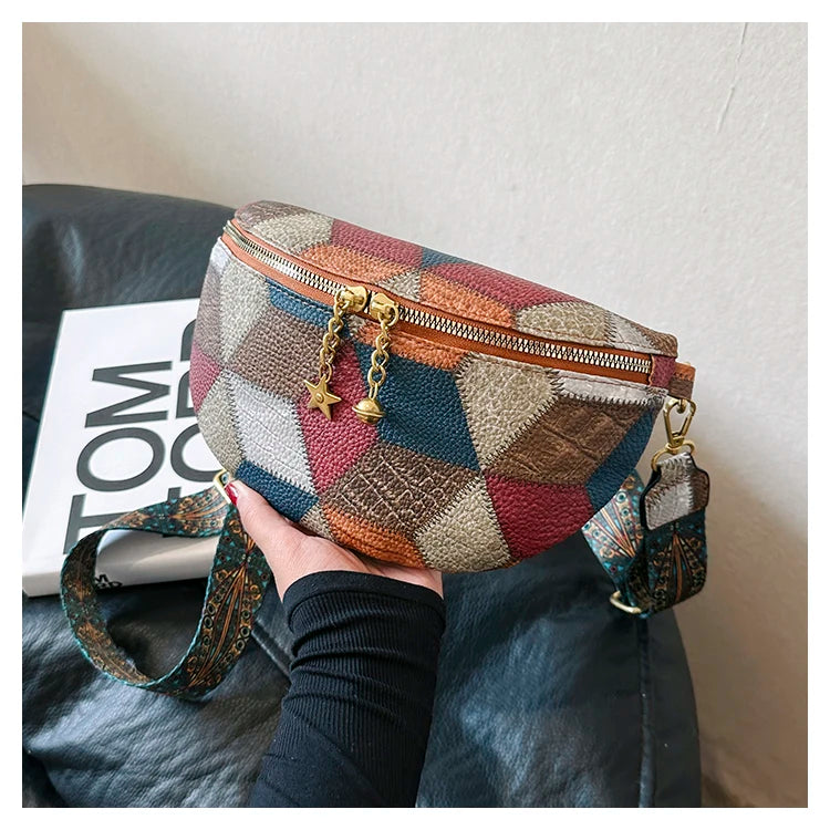 Grand sac banane en cuir femme