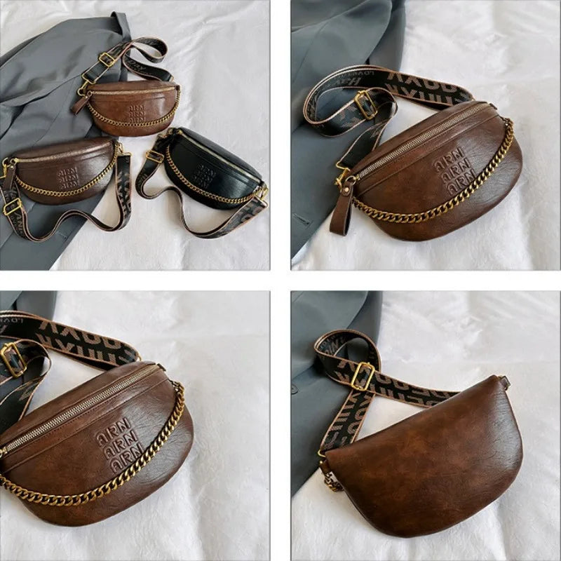 Sac banane femme chic solide avec chaine